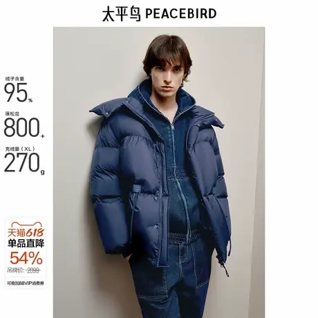 【Juan alazar联名合作】太平鸟男装纯色羽绒服面包服B1ACE4C03商品大图