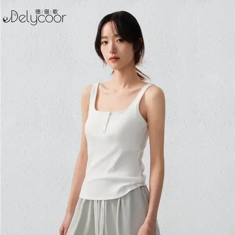 U领带胸垫一体吊带背心女设计感纽扣打底内搭美背免穿内衣小吊带商品大图