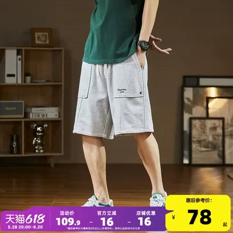 唐狮2024夏季新款休闲短裤男士宽松直筒五分中裤学生运动卫裤潮流商品大图