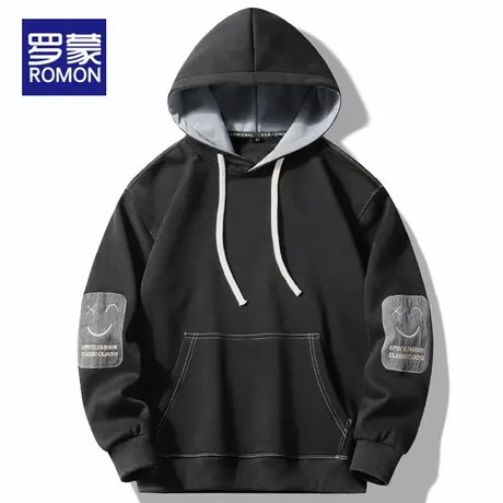 罗蒙连帽卫衣男秋季2025新款美式休闲帽衫宽松上衣服春秋男士外套商品大图