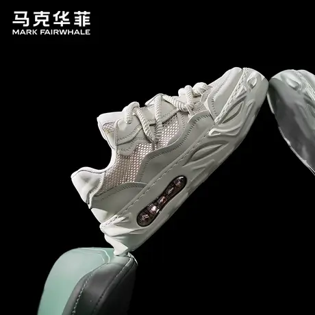 马克华菲男鞋2025新款夏季透气网面老爹鞋厚底增高百搭运动休闲鞋图片