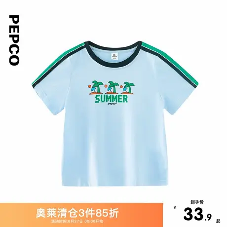 小猪班纳童装2025夏装新款儿童圆领上衣中大童男童短袖T恤潮男孩商品大图