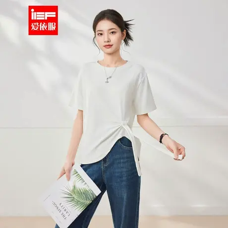 IEF/爱依服2025夏季新款通勤休闲运动简约纯色百搭设计感显瘦T恤商品大图