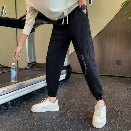 卫裤男春秋季潮牌新款个性字母设计宽松运动休闲裤潮男束脚哈伦裤商品大图