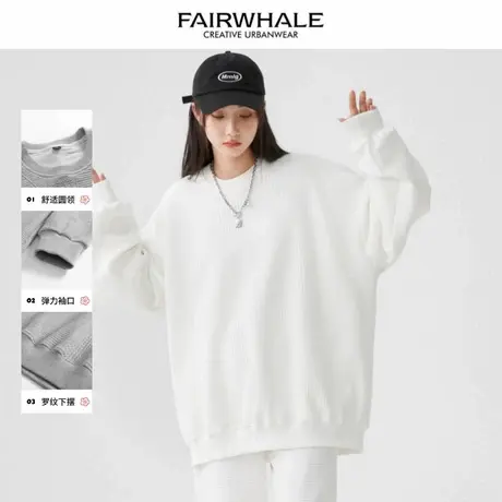 马克华菲美式复古格子卫衣女2025新款春秋宽松慵懒风情侣装外套潮图片