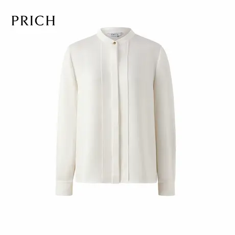 【醋酸】PRICH简约纯色立领衬衫2025秋季新款宽松气质垂坠上衣女商品大图
