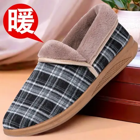 老北京布鞋女秋冬包头款毛毛拖一脚蹬妈妈鞋居家老人鞋女保暖百搭商品大图