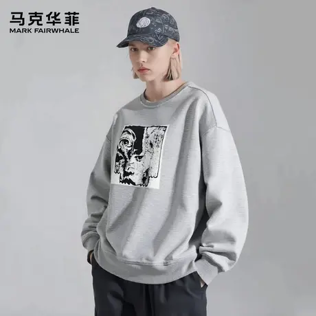 马克华菲 deer 重磅潮流卫衣男生显瘦百搭宽松打底衫圆领休闲外套商品大图