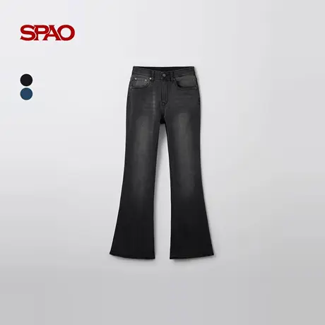 【U先测评】SPAO韩国同款25年秋季新品女复古时尚易搭微喇牛仔裤商品大图