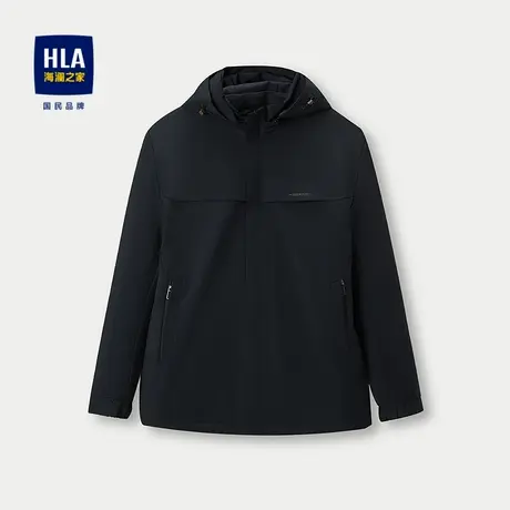 HLA/海澜之家抽绳连帽夹克25秋冬新字母印花休闲风保暖弹力外套男商品大图