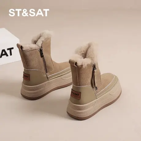 星期六雪地靴女冬2024冬季新款女款冬款冬鞋加绒加厚保暖厚底棉鞋图片