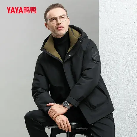 鸭鸭男士羽绒服2023年秋季新款短款连帽时尚百搭保暖外套Y图片