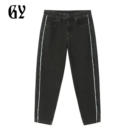 雅戈尔奥莱 GY男装男士牛仔裤秋冬侧边拼缝水洗宽松休闲长裤商品大图
