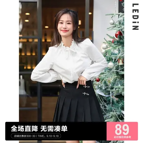 乐町小立领木耳边衬衫休闲春季新款上衣女C5CAC1101商品大图