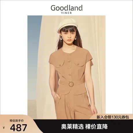 音儿美地女装2023夏季新款通勤圆领显瘦无袖针织衫开衫高级感商品大图