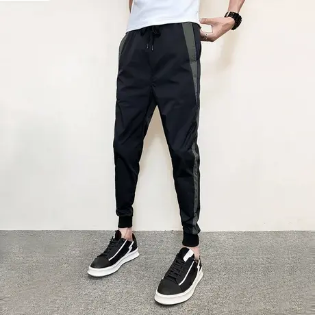 九分裤男韩版潮流男士修身小脚薄款休闲裤运动9分裤潮牌百搭裤子商品大图