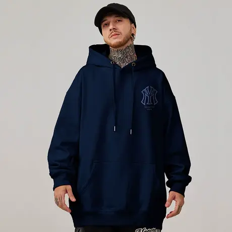 宽松加绒加肥加大连帽卫衣大码男装打底衫女春秋冬款胖子男生外套图片