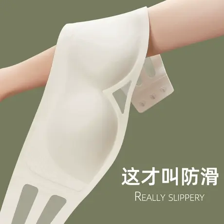 无肩带内衣女防滑聚拢抹胸夏季薄款裹胸隐形无痕防走光白色文胸罩商品大图