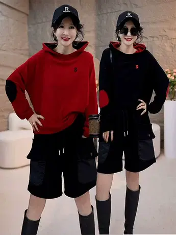 2023秋冬新款加绒加厚卫衣女连帽打底衫时尚百搭显瘦长袖套头上衣图片