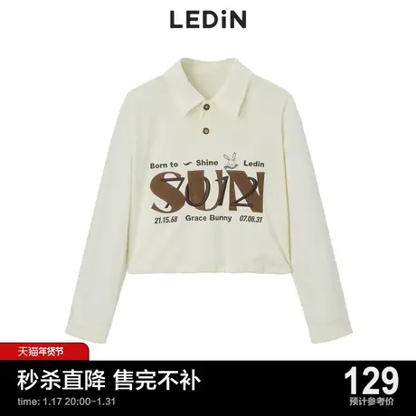 【不打烊清仓】乐町主题纹样上衣秋冬新款polo卫衣女C1CEC4102商品大图