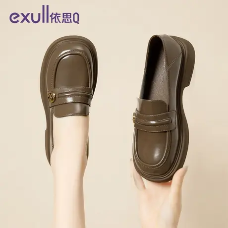 exull/依思Q英伦风小皮鞋单鞋女乐福鞋鞋子女2024春秋新款爆款商品大图