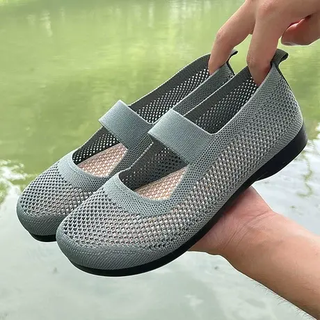 老北京布鞋女新款正品透气网面妈妈凉鞋女2023夏季新款老人鞋奶奶商品大图