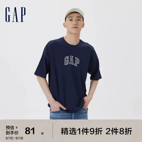 Gap男女装纯棉宽松亲肤T恤短袖夏季2023新款602762百搭情侣装图片