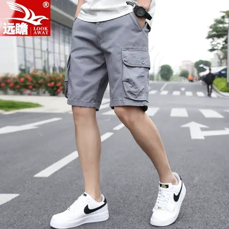 休闲短裤男款宽松直筒夏季薄款工装男士五分裤子潮牌外穿纯棉中裤商品大图