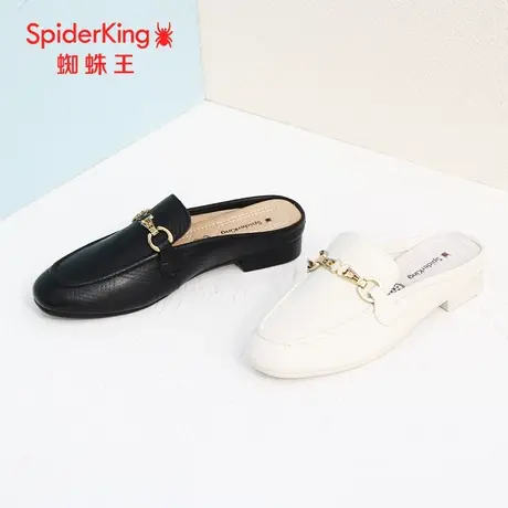 SPIDER KING/蜘蛛王皮拖鞋女真皮2023夏商场同款穆勒鞋女外穿潮流商品大图