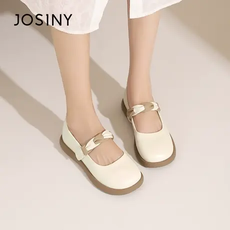 Josiny/卓诗尼玛丽珍女鞋2023秋季新款时尚百搭拼色一字带配裙子商品大图
