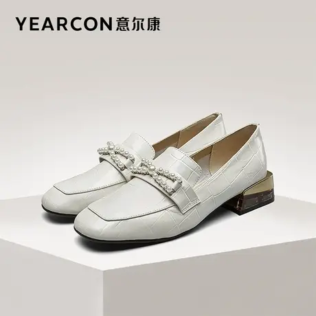 意尔康官方旗舰店女鞋乐福鞋百搭复古英伦小皮鞋outlets商品大图