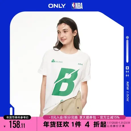 ONLY2023秋季新款NBA联名款圆领字母宽松短袖T恤女|123201150商品大图