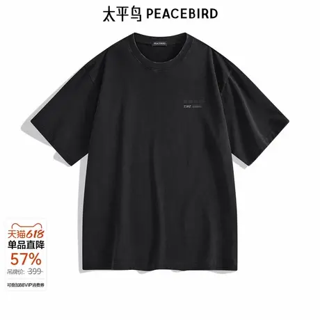 太平鸟男装季新款休闲重磅短袖T恤 B2CNE2434商品大图
