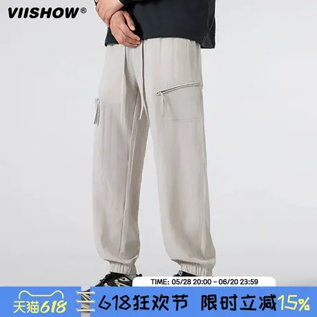 VIISHOW美式软壳工装裤子2025春新款休闲宽松时尚潮牌束脚运动裤商品大图
