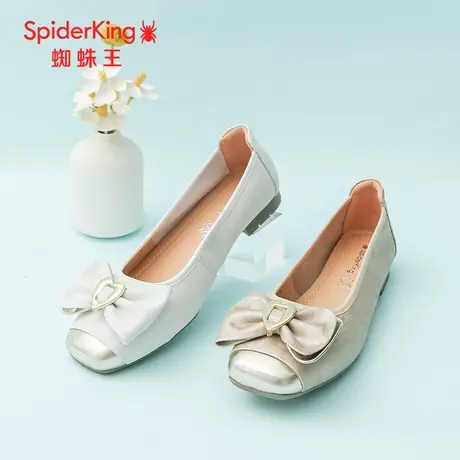 SPIDER KING/蜘蛛王女单鞋真皮2025春商场新款蝴蝶结法式仙女风软图片