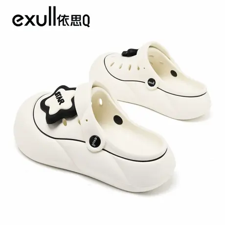 exull/依思Q泡泡洞洞鞋女夏季厚底增高防滑防臭拖鞋女士外穿凉拖图片