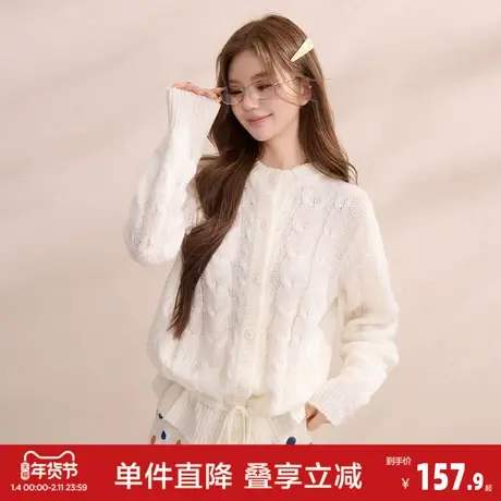 唐狮2026春秋收腰薄毛衣复古设计感女针织上衣简约高级感百搭JYL图片