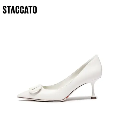 [定制小码32/大码41胖瘦脚]思加图奶油鞋女单鞋ED367CQ3A商品大图