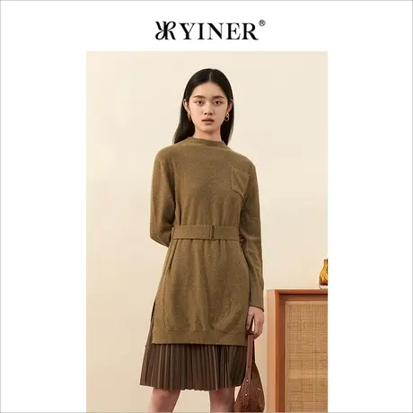 YINER音儿女装冬季羊毛羊绒混纺针织衫商品大图
