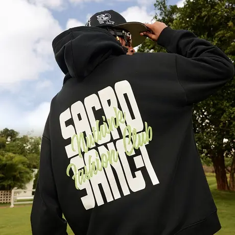 Nuthink宽松发泡字母卫衣美式 连帽潮牌男潮高街潮流情侣冬季外套商品大图