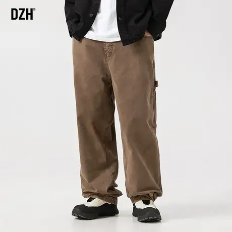 男士纯棉裤子男款美式高街秋季休闲工装裤直筒宽松2023新款直筒裤商品大图