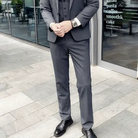 男士西装裤韩版修身主持人小脚裤休闲裤百搭英伦风西裤商务工作裤商品大图