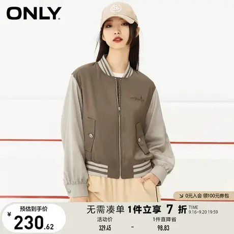 ONLY奥莱新款时尚宽松休闲刺绣棒球服长袖外套女商品大图