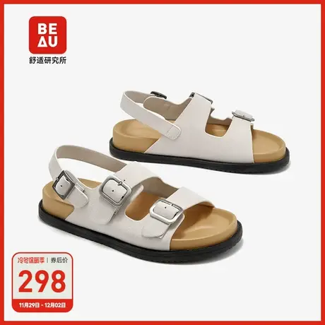 BEAU厚底勃肯凉鞋女软底不累脚罗马凉鞋女款2023新款旅游凉鞋商品大图