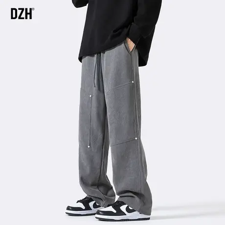 男生春季灯芯绒男裤潮牌休闲裤子男款美式高街休闲裤直筒2024新款商品大图