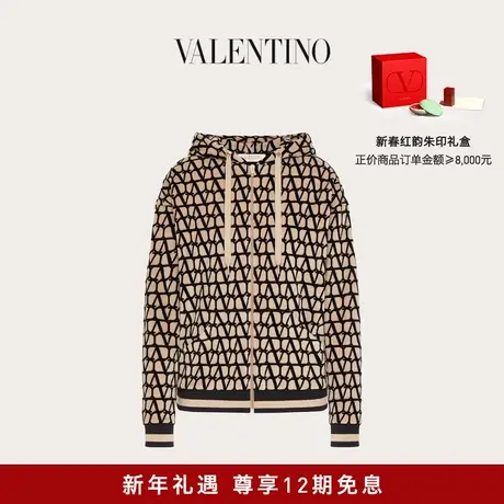 【新品】华伦天奴VALENTINO女士V标志连帽卫衣图片