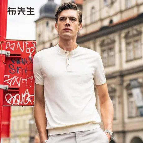 MrBu布先生羊毛短袖t恤2025春新款羊毛t短袖男上衣可机洗PT15317商品大图