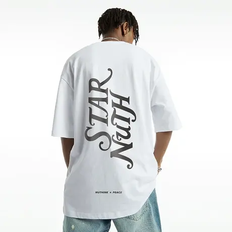 Nuthink欧美潮流小众设计短袖T恤男夏季潮牌ins宽松大码半截袖潮商品大图