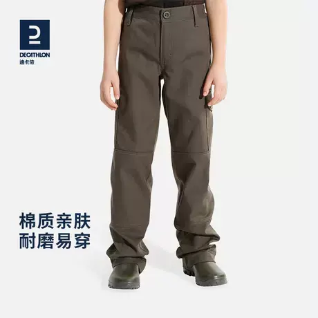 迪卡侬官方旗舰店男童工装裤儿童裤子秋冬休闲帅气棉童装长裤OVHU图片