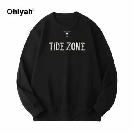 Ohlyah字母卫衣男生美式秋季潮牌宽松oversize大码休闲圆领外套商品大图